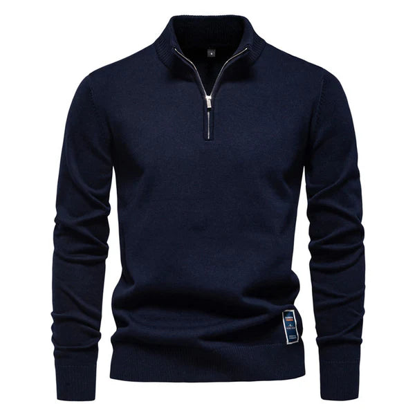 Cotton Half Zip Classic Jumper