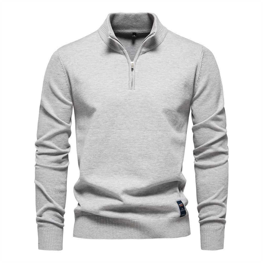 Cotton Half Zip Classic Jumper