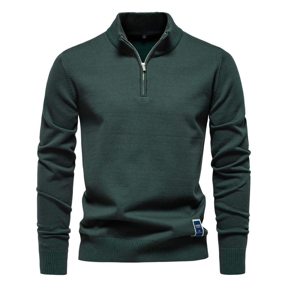Cotton Half Zip Classic Jumper