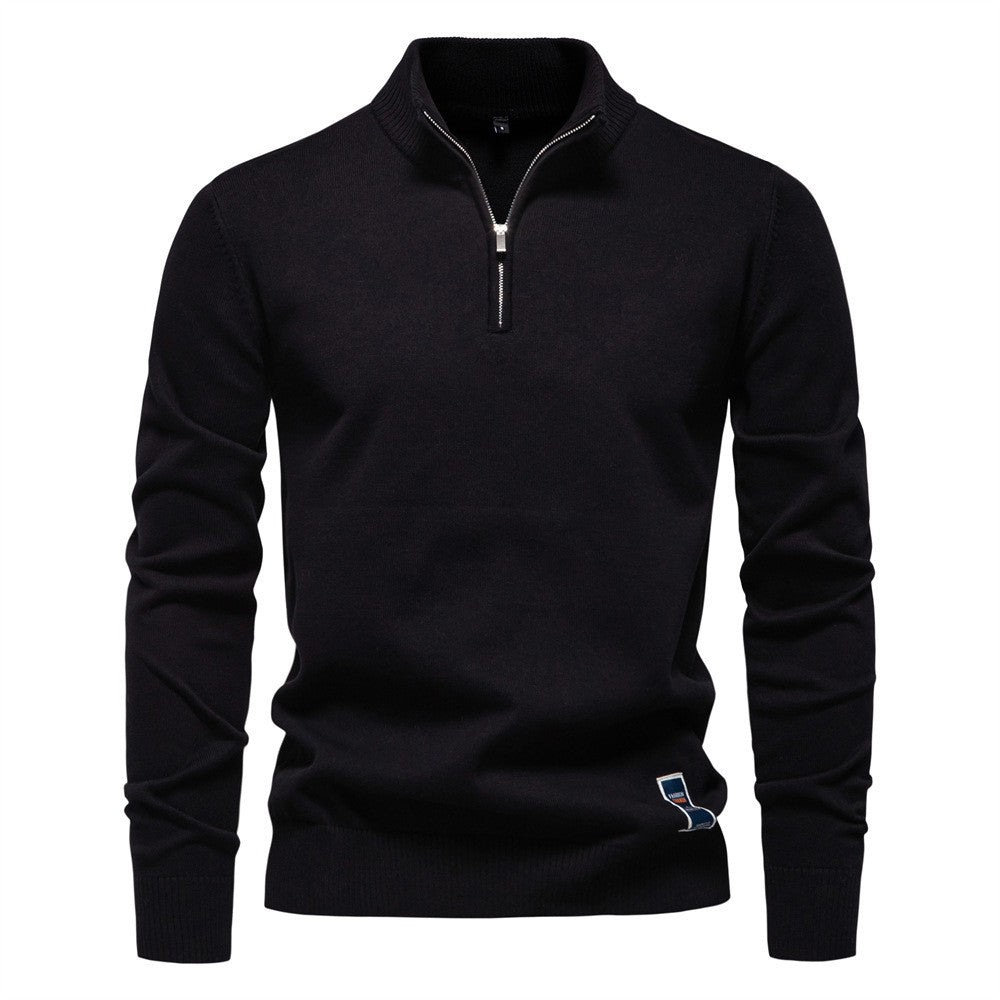 Cotton Half Zip Classic Jumper