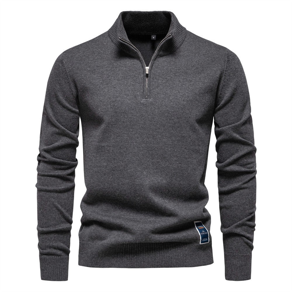 Cotton Half Zip Classic Jumper