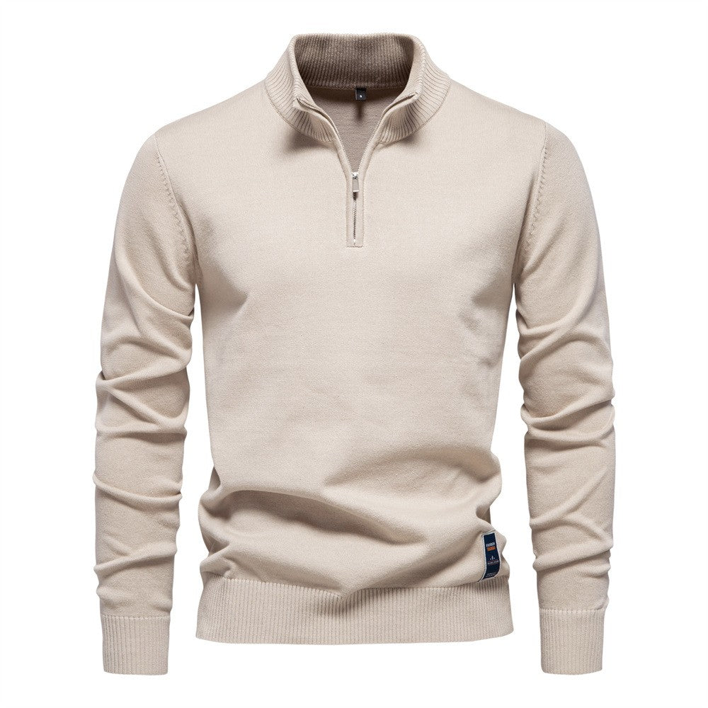 Cotton Half Zip Classic Jumper